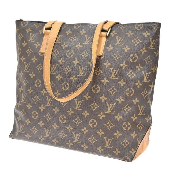 LOUIS VUITTON Cabas Mezzo Shoulder Bag Monogram Leather Brown - Picture 1 of 16